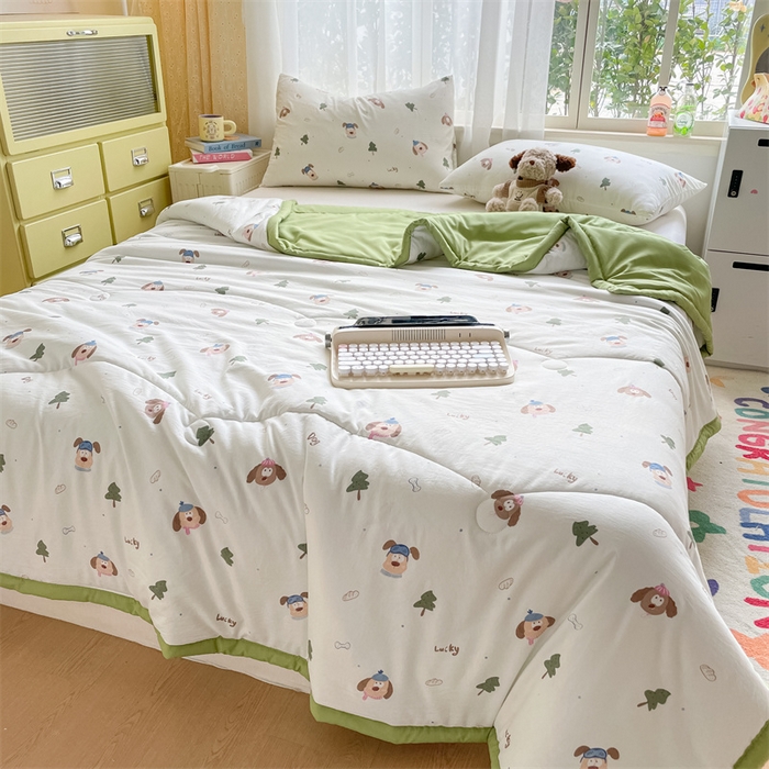 91家纺网 家纺一手货源 找家纺 美澳家纺 2025新款水洗棉印花夏被夏凉被空调被 幸运狗