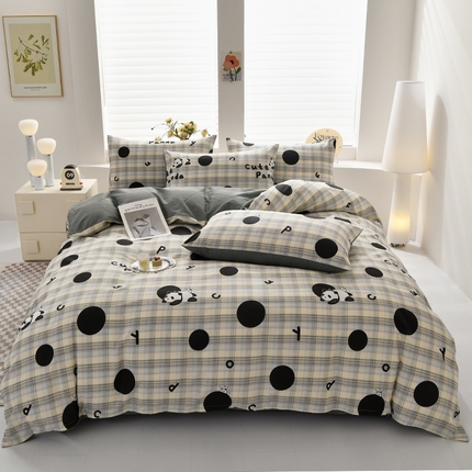 91家纺网 家纺一手货源 找家纺 （总）宇彬家纺 2026直播新款13070全棉纯棉印花床单床笠款四件套和单被套喷气清新简约（缩水足可定做）