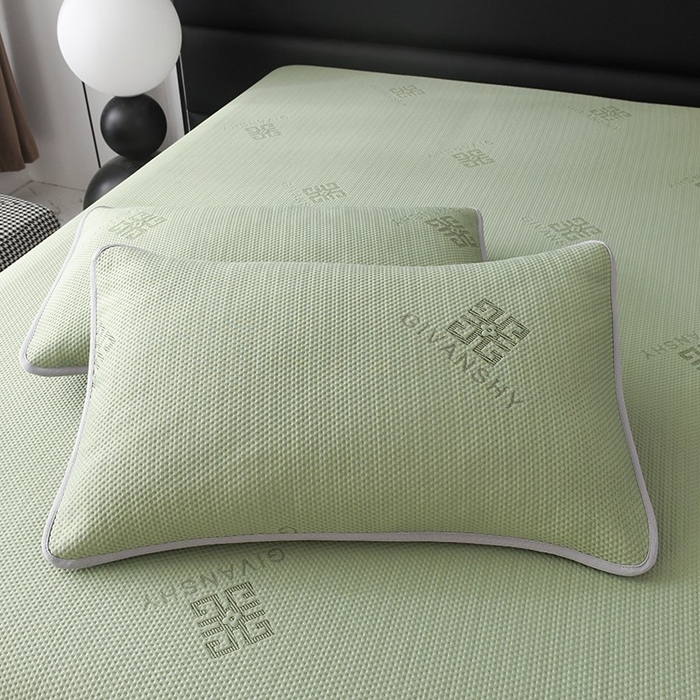 91家纺网 家纺一手货源 找家纺 绒多多 2025新款A类凉感冰豆豆席子凉席床笠款 果绿