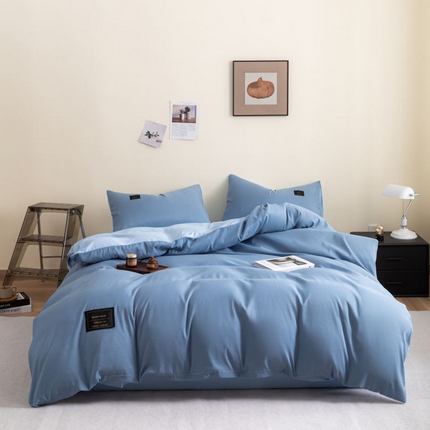 91家纺网 家纺一手货源 找家纺 （总）恋之语 2025新款90克纯色双拼四件套