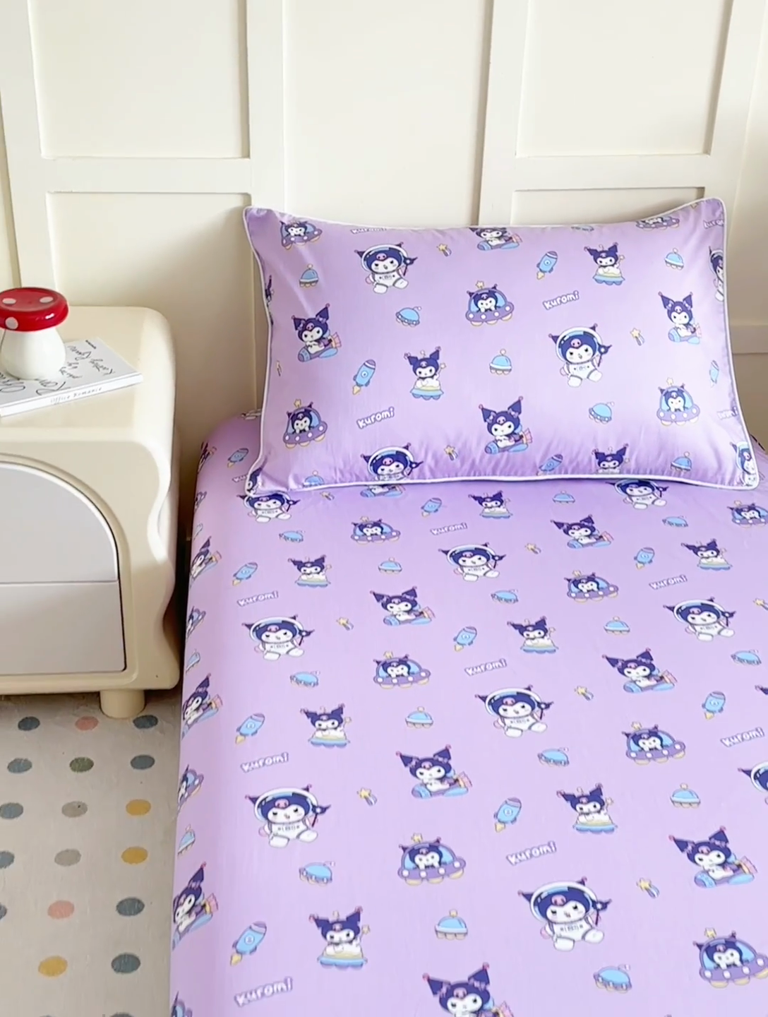 91家纺网 家纺一手货源 找家纺 ds生活馆 2025新款儿童纯棉精梳棉系列单床笠 太空库洛米