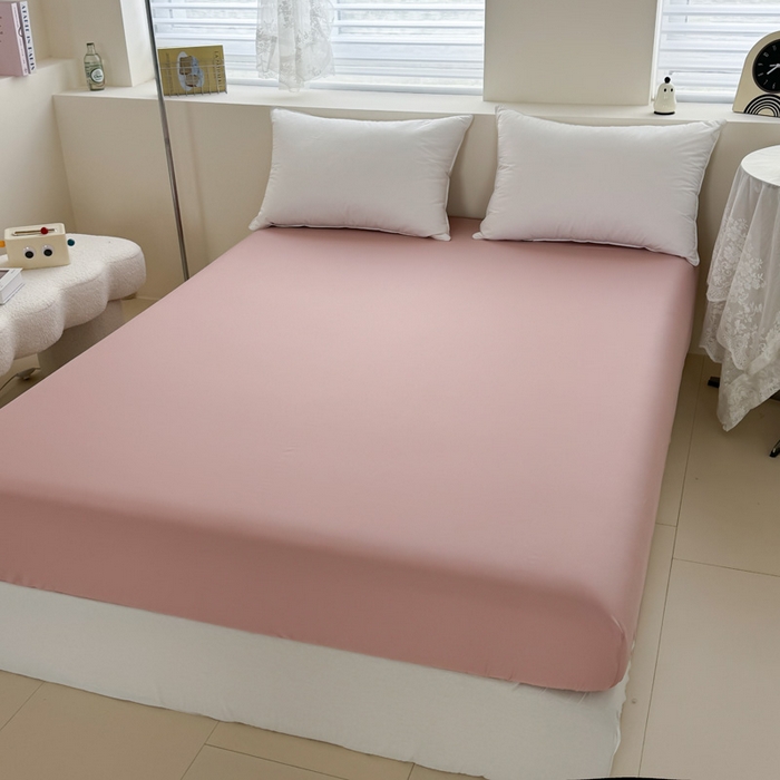 91家纺网 家纺一手货源 找家纺 艾迪尚家纺 2025新款A类纯色双拼长绒棉纯棉刺绣系列单品床笠 床笠单件（有单品 可定制） 淡绿粉韵