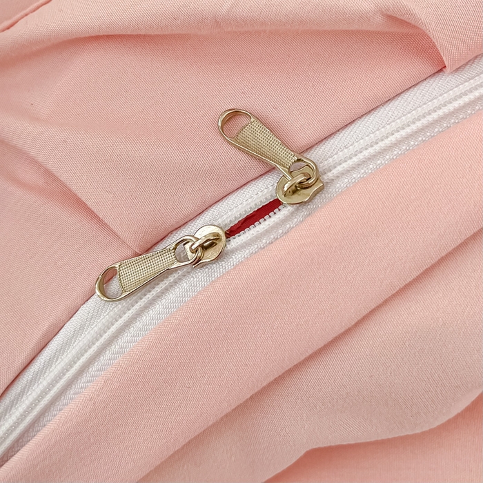 91家纺网 家纺一手货源 找家纺 恋之语 2025新款水洗棉刺绣花边四件套-蝶羽 蝶羽-粉