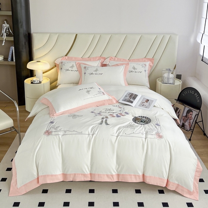 恋之语 2025新款水洗棉刺绣四件套-锦绣花 锦绣花-浅玉