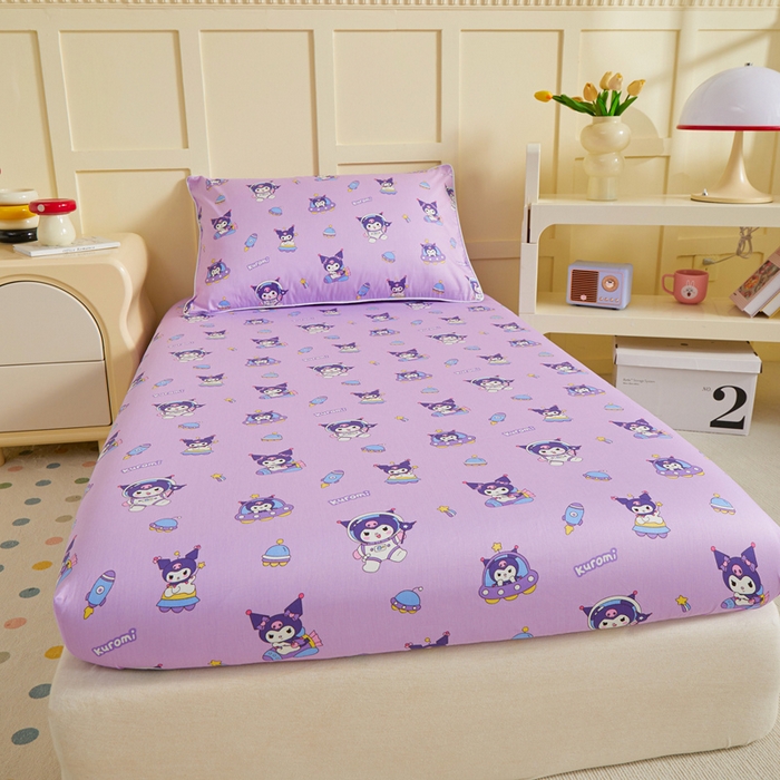 91家纺网 家纺一手货源 找家纺 ds生活馆 2025新款儿童纯棉精梳棉系列单床笠 太空库洛米