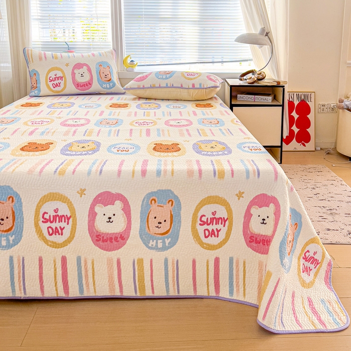 91家纺网 家纺一手货源 找家纺 羽爱家纺 2025全棉13372新疆棉花床盖三件套维尼日记