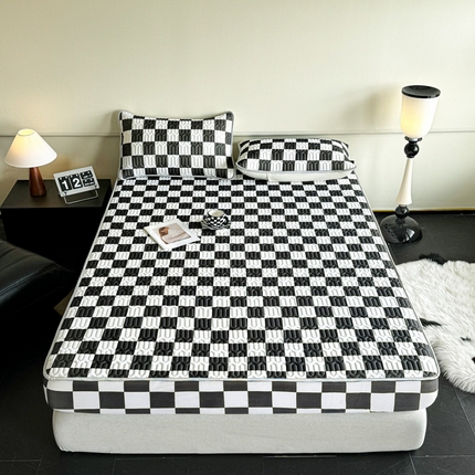 91家纺网 家纺一手货源 找家纺 （总）可恩欣 爆款加厚乳胶凉席床笠三件套可单卖可组合凉感丝夏被四件套