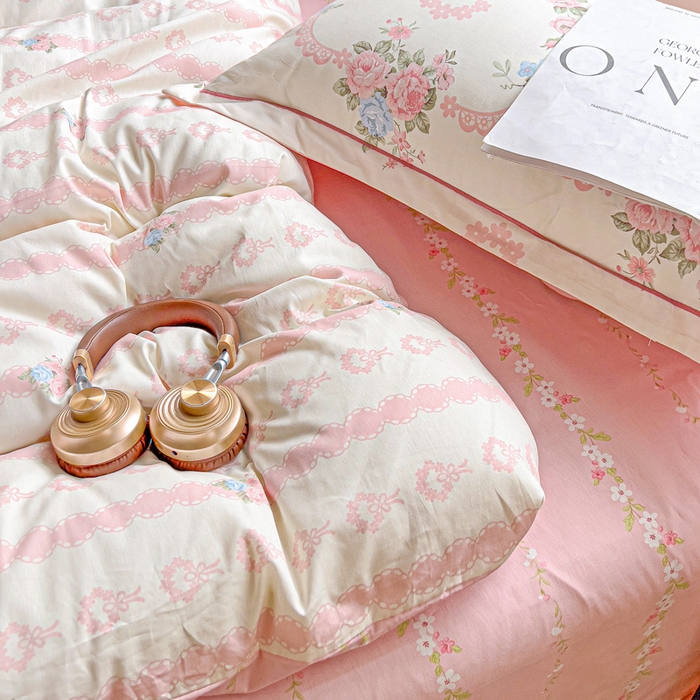 91家纺网 家纺一手货源 找家纺 暖芯优选 2025新款全棉纯棉一字绣四件套系列 半夏清风