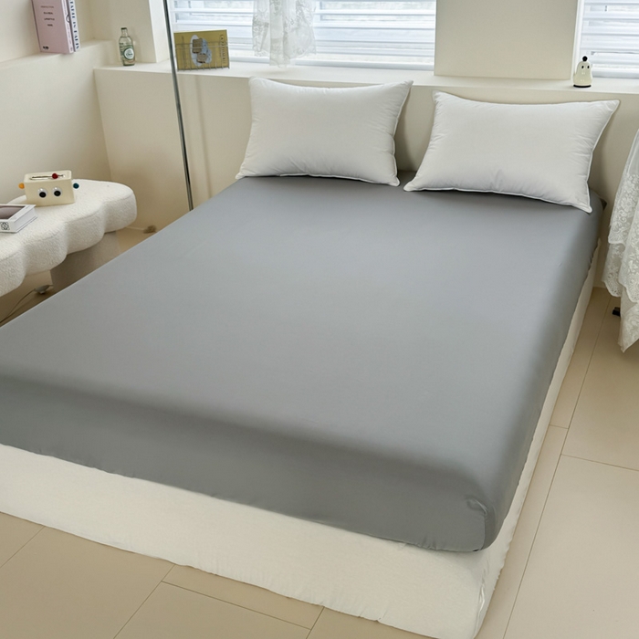 91家纺网 家纺一手货源 找家纺 艾迪尚家纺 2025新款A类纯色双拼长绒棉纯棉刺绣系列单品床笠 床笠单件（有单品 可定制） 粉灰谧语