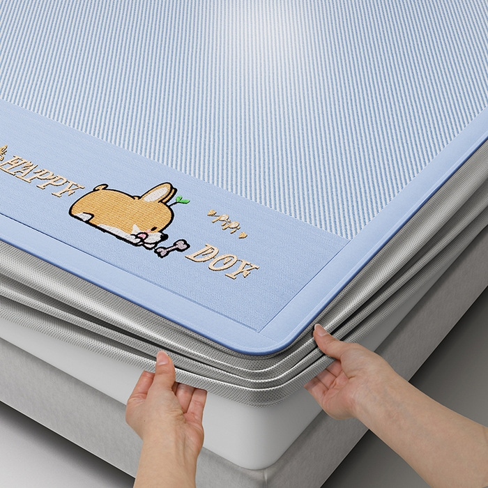 91家纺网 家纺一手货源 找家纺 （总）2025新款斜纹宽柯基凉感冰丝席