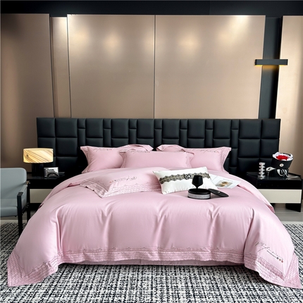 91家纺网 家纺一手货源 找家纺 家居1号家纺 2025新款全工艺长绒棉四件套 米兰-豆沙