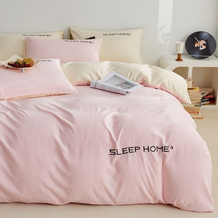 91家纺网 家纺一手货源 找家纺 （总）恋之语 2025新款110克麻绳双拼刺绣单被套