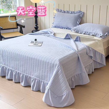 91家纺网 家纺一手货源 找家纺 （总）希朵家纺 2025新款麻夫格床盖三件套