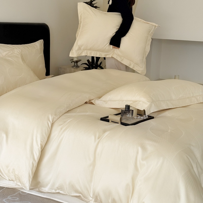 91家纺网 家纺一手货源 找家纺 莱豫家纺 2025新款天丝棉提花四件套 媞娜米