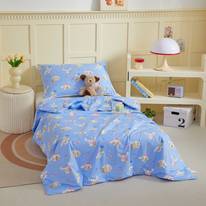 91家纺网 家纺一手货源 找家纺 ds生活馆 2025新款儿童纯棉精梳棉系列单夏被 玩具玉桂狗