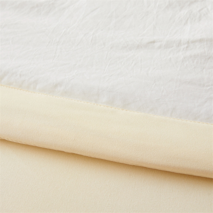 91家纺网 家纺一手货源 找家纺 爱屋及屋 2025新款纯色撞色100%棉花填充夏被夏凉被空调被夏季可机洗薄被子被芯 米黄+奶白