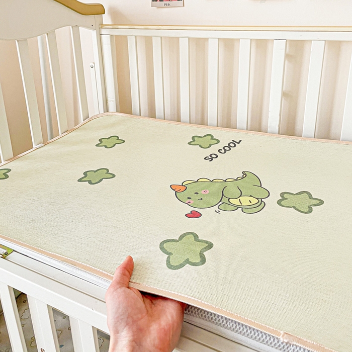 91家纺网 家纺一手货源 找家纺 富馨莱 2025新款幼儿园古藤席冰丝席双面可用儿童凉席双面凉感 独角龙