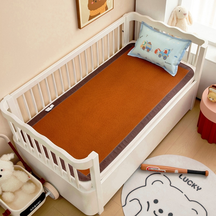 91家纺网 家纺一手货源 找家纺 梵赫 2025新款冰丝古藤双面卡通儿童凉席凉席-小恐龙车队