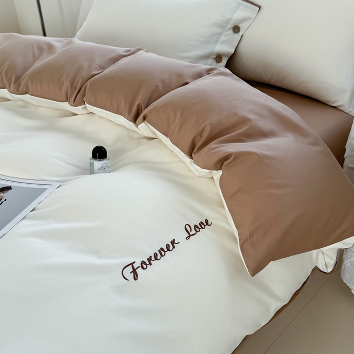 91家纺网 家纺一手货源 找家纺 艾迪尚家纺 2025新款A类纯色双拼长绒棉纯棉刺绣系列单品被套 被套单件（有单品 可定制） 奶驼逸居