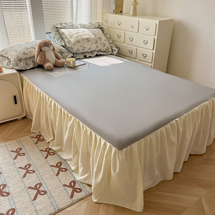 91家纺网 家纺一手货源 找家纺 （总）眠帛家居 2025新款A类法式皱皱纱小清新蕾丝花边四件套