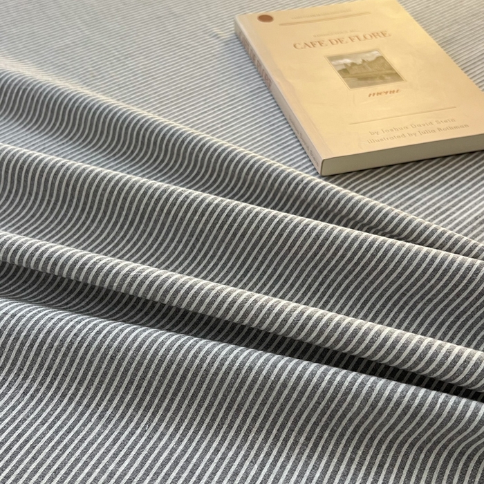 91家纺网 家纺一手货源 找家纺 恋之语家纺 2025新款全棉纯棉色织枕套单品单枕套枕套单件 条纹灰