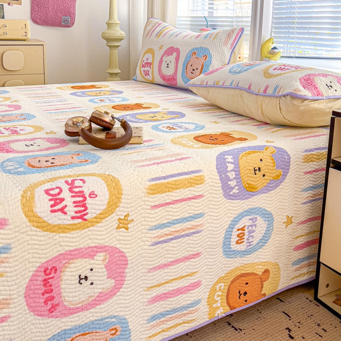 91家纺网 家纺一手货源 找家纺 羽爱家纺 2025全棉13372新疆棉花床盖三件套维尼日记