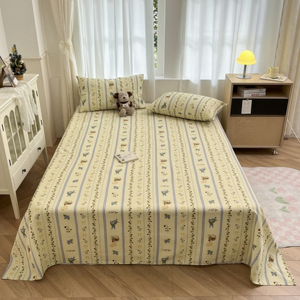 91家纺网 家纺一手货源 找家纺 总 新印象 2025新款原棉包边工艺款老粗布床单三件套