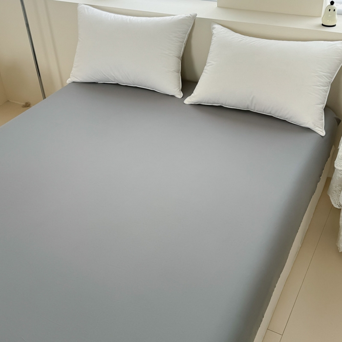 91家纺网 家纺一手货源 找家纺 艾迪尚家纺 2025新款A类纯色双拼长绒棉纯棉刺绣系列单品床笠 床笠单件（有单品 可定制） 粉灰谧语