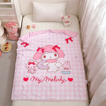 91家纺网 家纺一手货源 找家纺 （总）2025新款三丽鸥正版授权库洛米儿童大版夏被夏凉被凉感天丝空调被夏凉被幼儿园午睡凉席夏被三件套