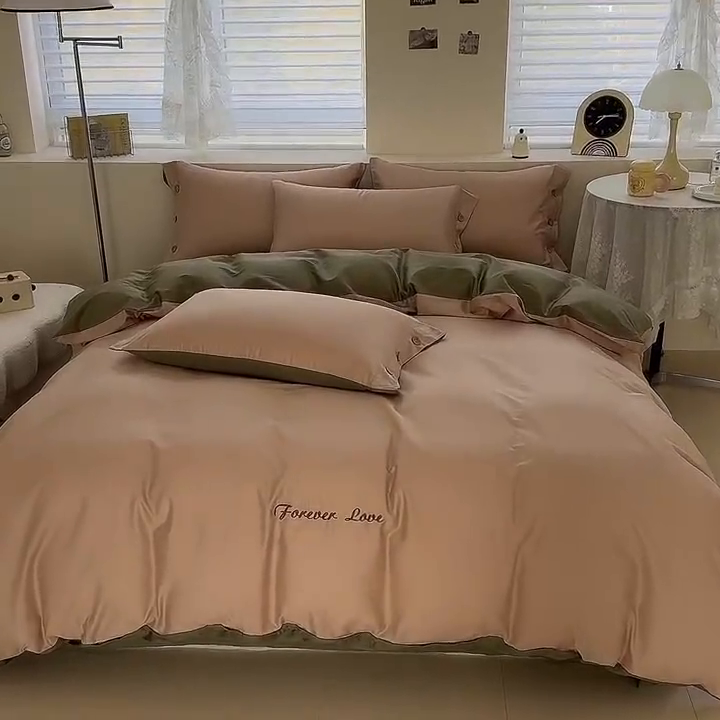 91家纺网 家纺一手货源 找家纺 艾迪尚家纺 2025新款A类纯色双拼长绒棉纯棉刺绣系列单品床笠 床笠单件（有单品 可定制） 云栖竹语