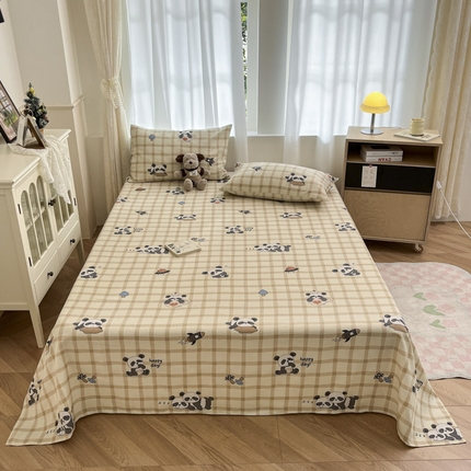 91家纺网 家纺一手货源 找家纺 总 新印象 2025新款原棉包边工艺款老粗布床单三件套