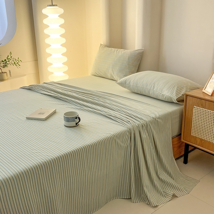 91家纺网 家纺一手货源 找家纺 恋之语家纺 2025新款全棉纯棉色织床单单品单床单床单单件 简约芳菲