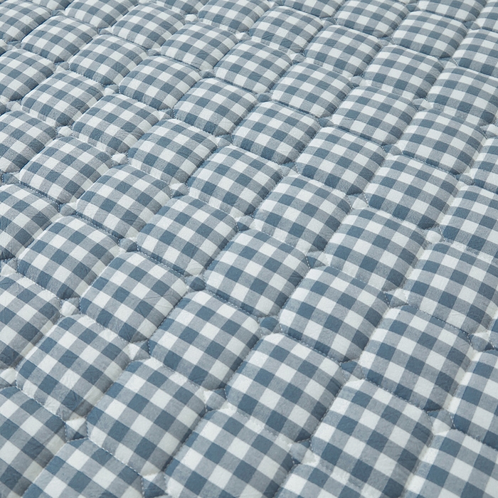 91家纺网 家纺一手货源 找家纺 喜居家纺2025新款A类水洗棉夹棉棉花床笠垫 棉-简蓝格