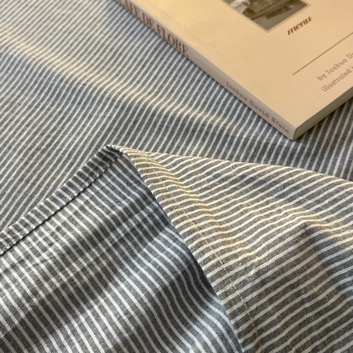 91家纺网 家纺一手货源 找家纺 恋之语家纺 2025新款全棉纯棉色织床单单品单床单床单单件 条纹灰