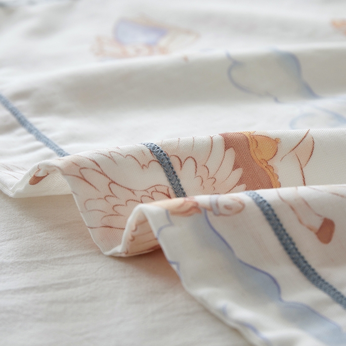 91家纺网 家纺一手货源 找家纺 荷马之梦 2025新款天竹系列—A类原创手绘风天竹纤维儿童枕套 飞马小王子