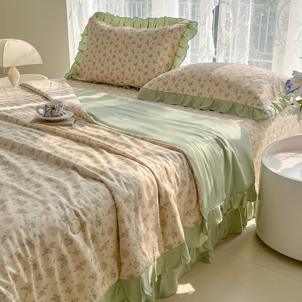 91家纺网 家纺一手货源 找家纺 （总）慕晨 2025新品天丝莫代尔夏被床盖四件套天丝夏凉被直播热款夏被四件套