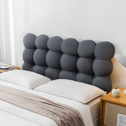 91家纺网 家纺一手货源 找家纺 色鬼布艺 2025新款小雪球床头靠背靠垫 小雪球深灰