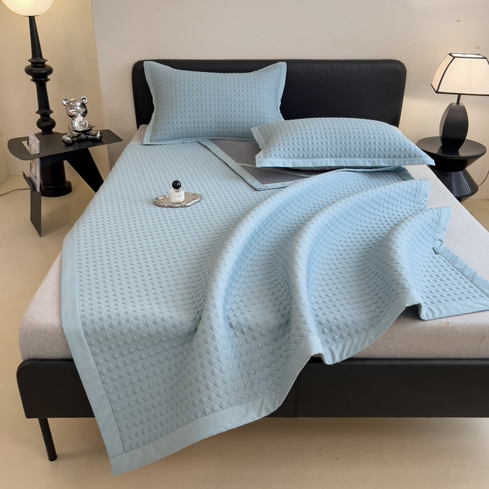 91家纺网 家纺一手货源 找家纺 （总）席世家 2025新款凉感席冰豆豆席子三套件凉席床笠