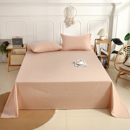 91家纺网 家纺一手货源 找家纺 恋之语家纺 2025新款全棉纯棉色织床单单品单床单床单单件 米驼青年