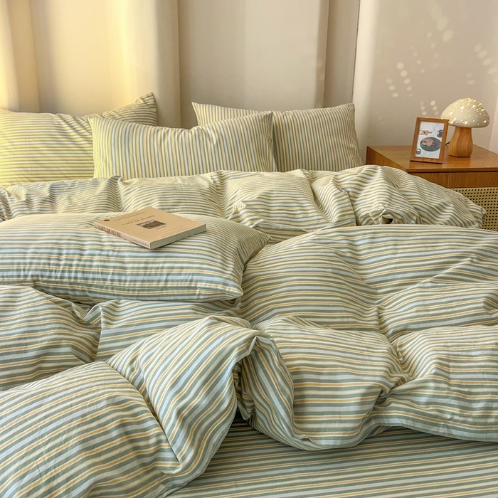 91家纺网 家纺一手货源 找家纺 恋之语 2025新款全棉纯棉色织被套单品单被套被套单件 简约芳菲