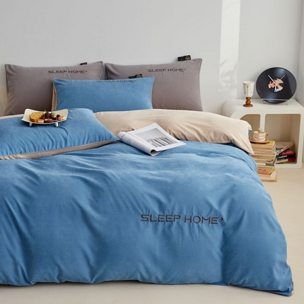 91家纺网 家纺一手货源 找家纺 （总）恋之语 2025新款110克麻绳双拼刺绣单被套