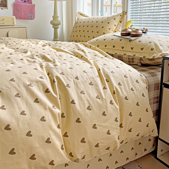 91家纺网 家纺一手货源 找家纺 暖芯优选 2025新款全棉纯棉一字绣四件套系列 心甜