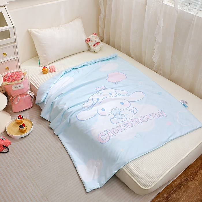 91家纺网 家纺一手货源 找家纺 2025新款三丽鸥正版授权库洛米儿童大版夏被夏凉被凉感天丝空调被夏凉被幼儿园午睡凉席夏被三件套 大耳狗-宝贝