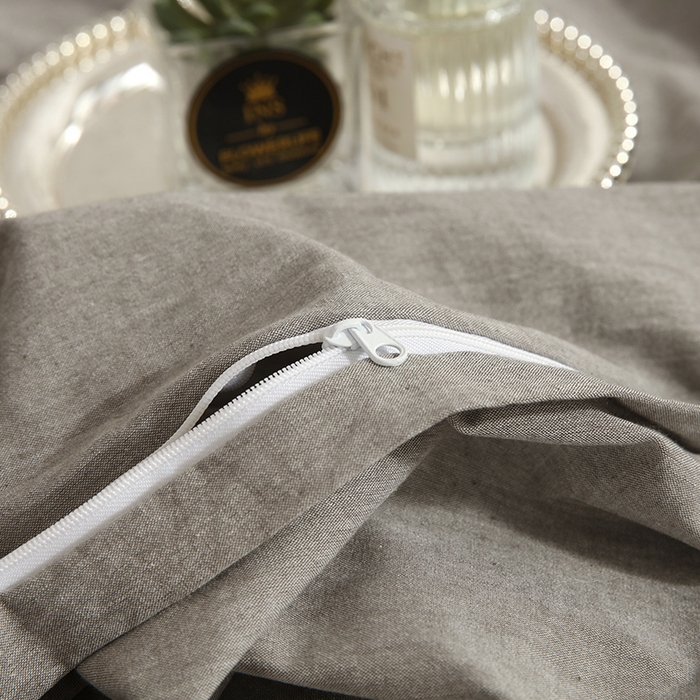 91家纺网 家纺一手货源 找家纺 恋之语 2025新款全棉纯棉色织被套单品单被套被套单件 冰山灰