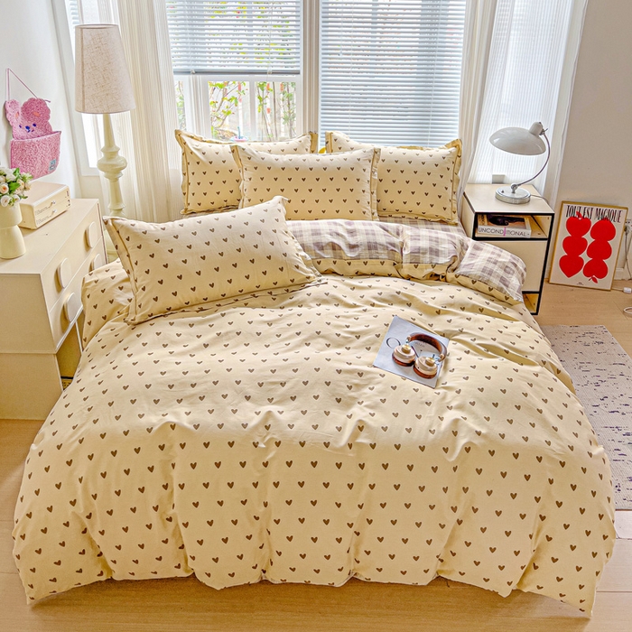 91家纺网 家纺一手货源 找家纺 暖芯优选 2025新款全棉纯棉一字绣四件套系列 心甜