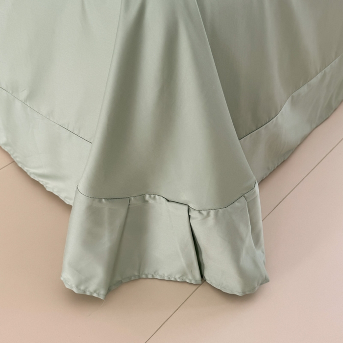 91家纺网 家纺一手货源 找家纺 艾迪尚家纺 2025新款A类纯色双拼长绒棉纯棉刺绣系列单品床单 床单单件（有单品 可定制） 黄芽翠眠