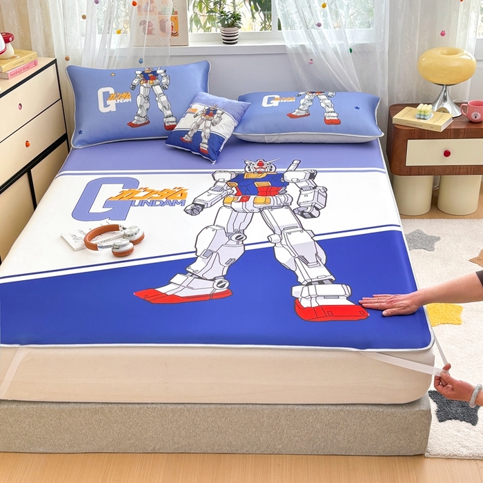 91家纺网 家纺一手货源 找家纺 ds生活馆 2025新款大版卡通牛奶丝凉席变形金刚