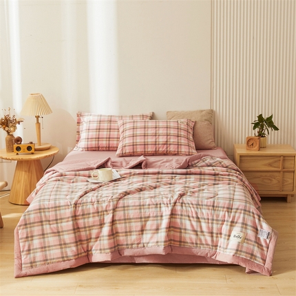 恋人优选 2025新款纯棉色织水洗夏被 莫妮粉