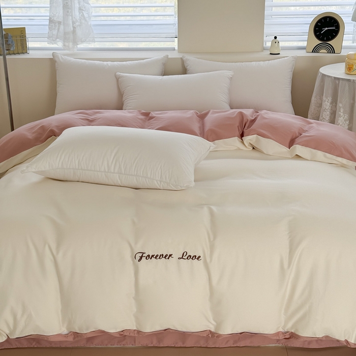 91家纺网 家纺一手货源 找家纺 艾迪尚家纺 2025新款A类纯色双拼长绒棉纯棉刺绣系列单品被套 被套单件（有单品 可定制） 奶粉甜梦