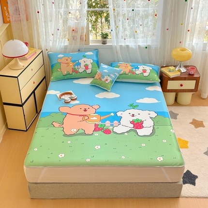 91家纺网 家纺一手货源 找家纺 （总）ds生活馆 2025新款大版卡通牛奶丝凉席